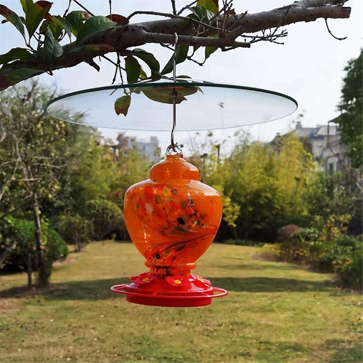 Glass Squirrel Baffle for Bird Feeders Pole - Shepherd Hooks/post Hanging - Clear 13inch