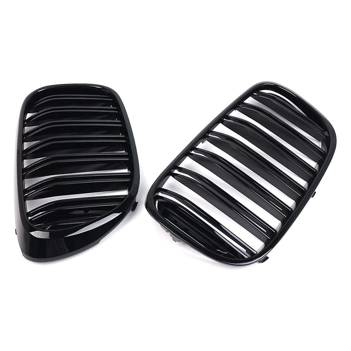 Glossy Black Dual Slats Front Kidney Grille Grill Replacement for 7 Series G11 G12 2016-2018