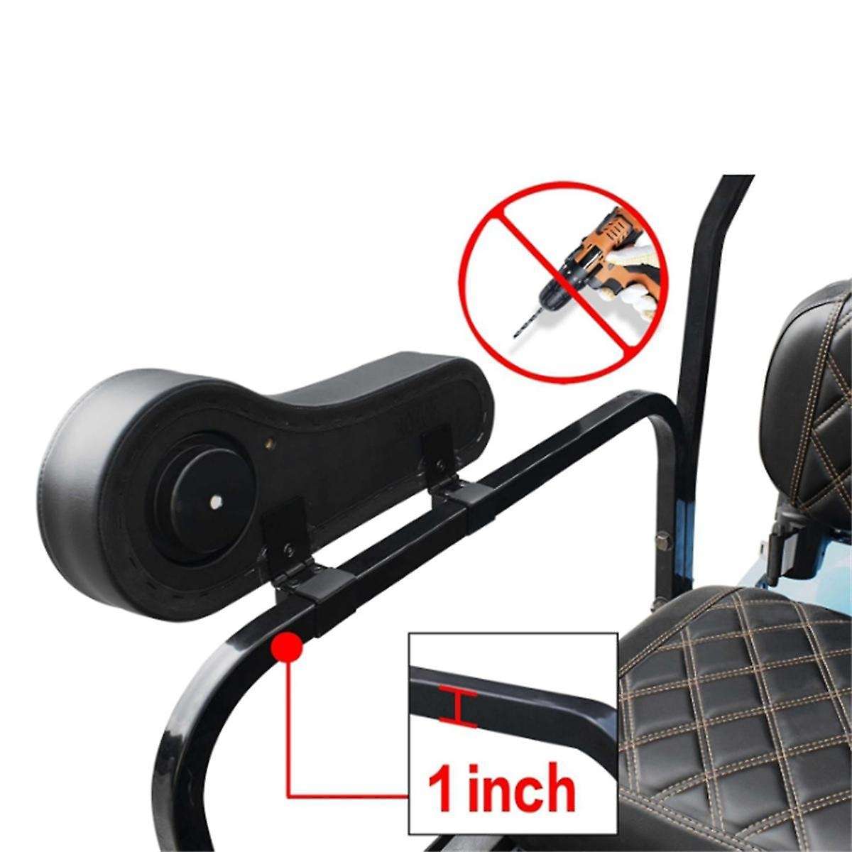 Golf Cart Armrest with Cup Holder No Drilling Armrest for Club Car Rear Seat Kit Side Flip Hinge Arm
