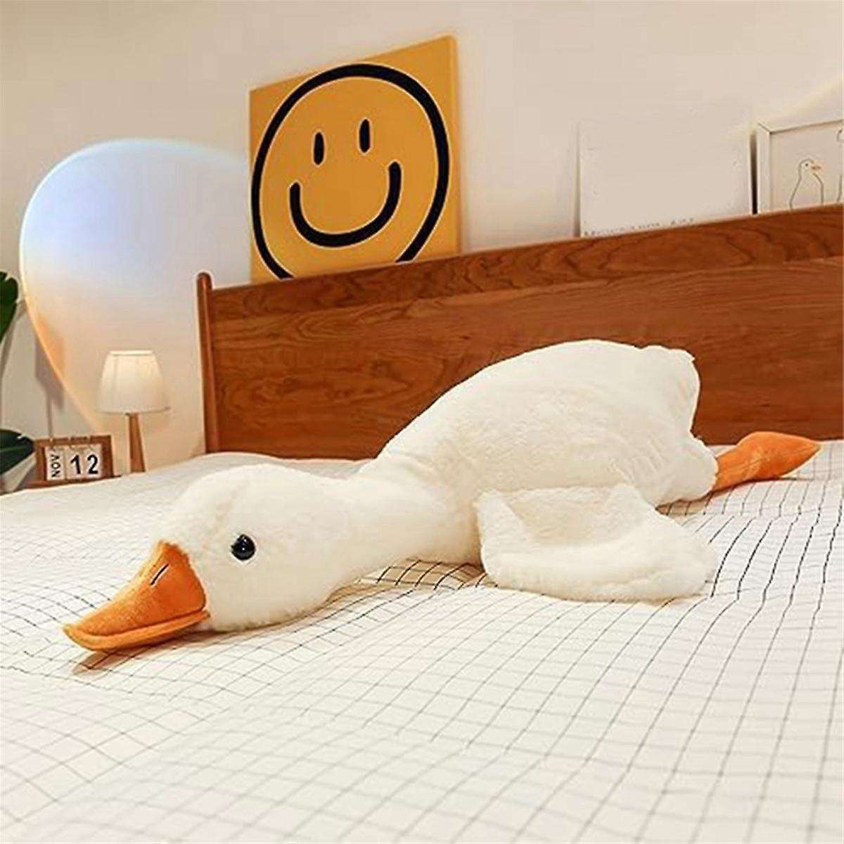 Goose Stuffed Animal Pillow Toy, Cute White Goose Stuffed Animal Duck Plush Pillow,Super Soft Huggin
