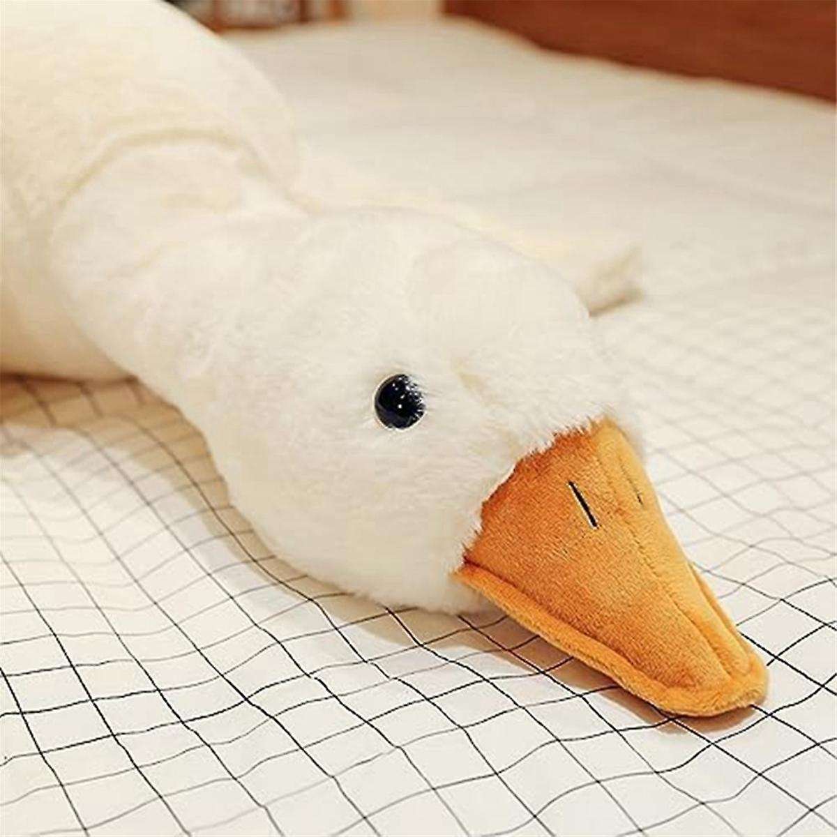 Goose Stuffed Animal Pillow Toy, Cute White Goose Stuffed Animal Duck Plush Pillow,Super Soft Huggin