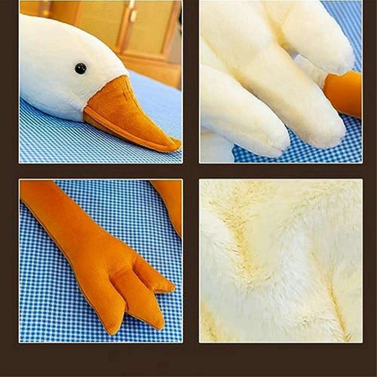 Goose Stuffed Animal Pillow Toy, Cute White Goose Stuffed Animal Duck Plush Pillow,Super Soft Huggin