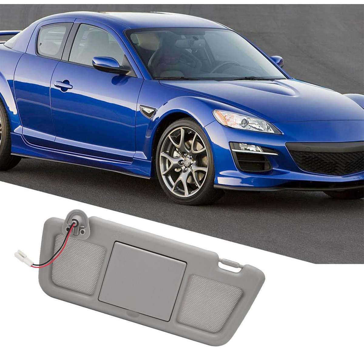 Gray Car Sun Visor Assembly Sunvisor Driver Left Side Fit for RX-8 2004-2011 FE88-69-320B-77