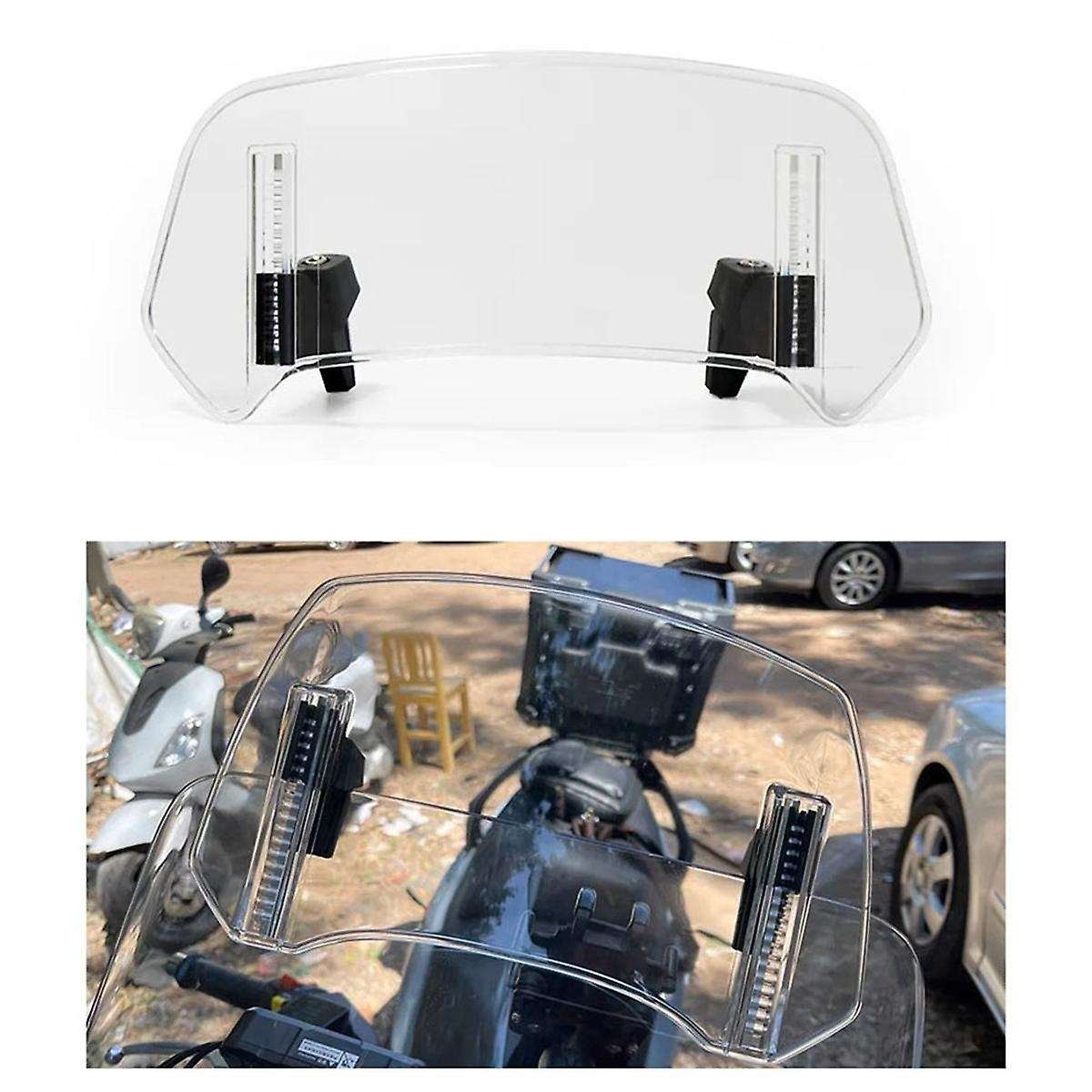 Gray Universal Motorcy Windshield Extension Adjustable Spoiler for 300x195x155mm