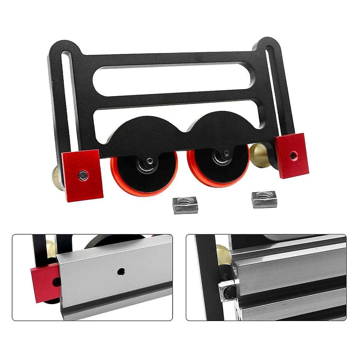 Guides for Table Saw, Dual Universal Featherboards with Sliding Blocks, Double Wheel Bearing Rolle