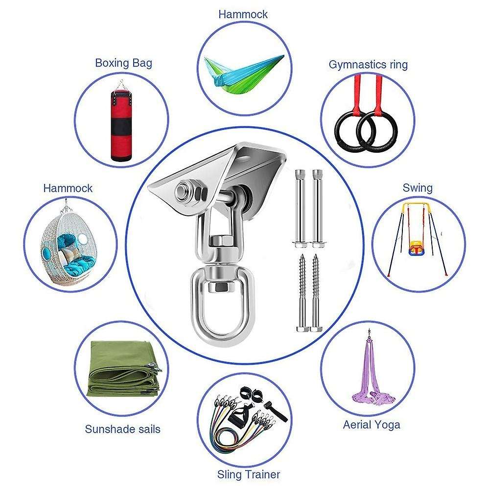 Hammock Chair Hanging Hardware Kit with Chain and Spring,Porch Swing Hanger,360 Swivel Ceiling Hook