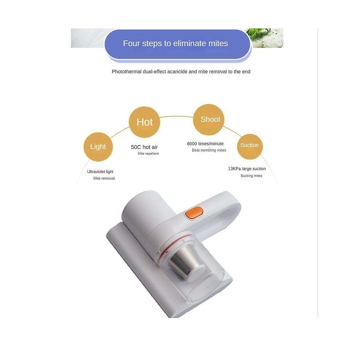 Handheld Vacuum Mite Remover Bed Sofa Mattress Multifunction Vacuum Cleaner Portable Mite Remover T