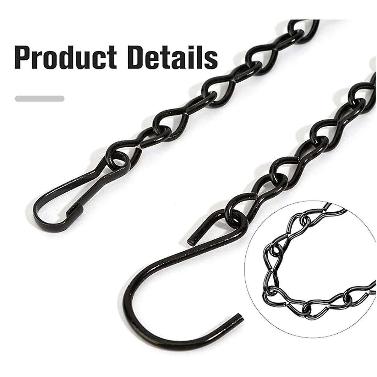 Hanging Plant Chain, Black Chain for Hanging Bird Feeders Planters Lanterns Baskets Billboards Wind