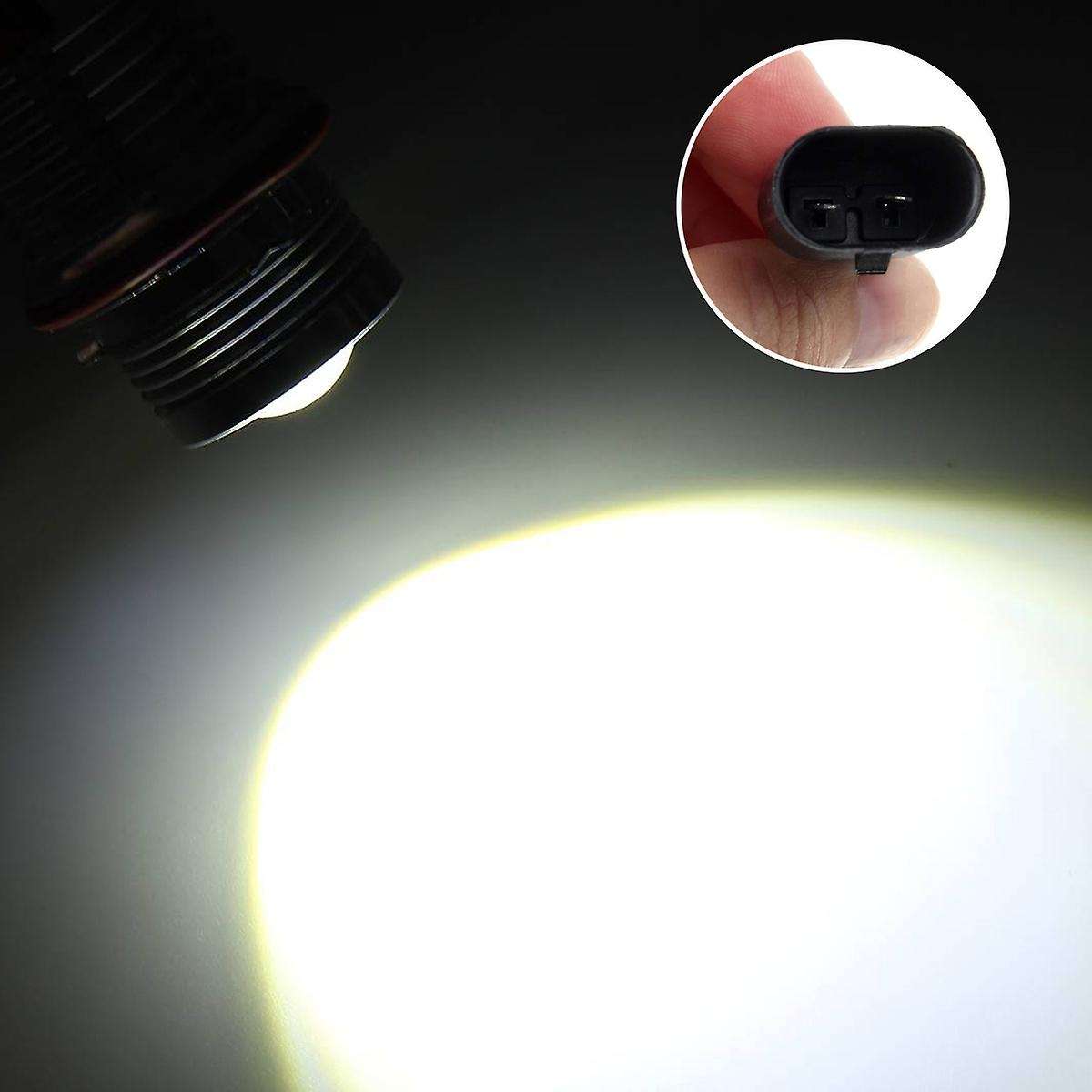 Headlight Bulbs,2Pcs 60W 12 LED White Angel Eyes LED Marker Ring Light Bulb for E39 E53 X5 E60 E61 E
