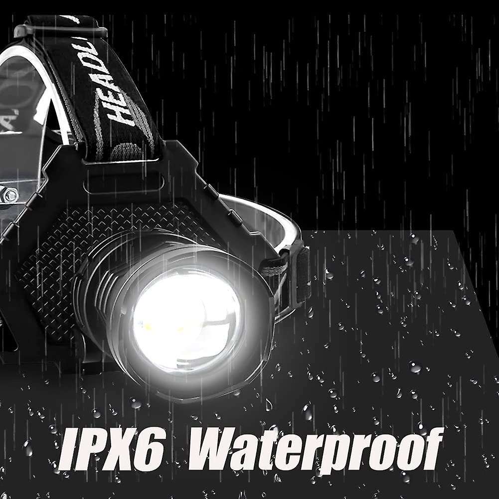 Headlights Super Bright Zoomable Headlamp 1800Lm XM-L T6 LED Waterproof Adjustable Head Lamp
