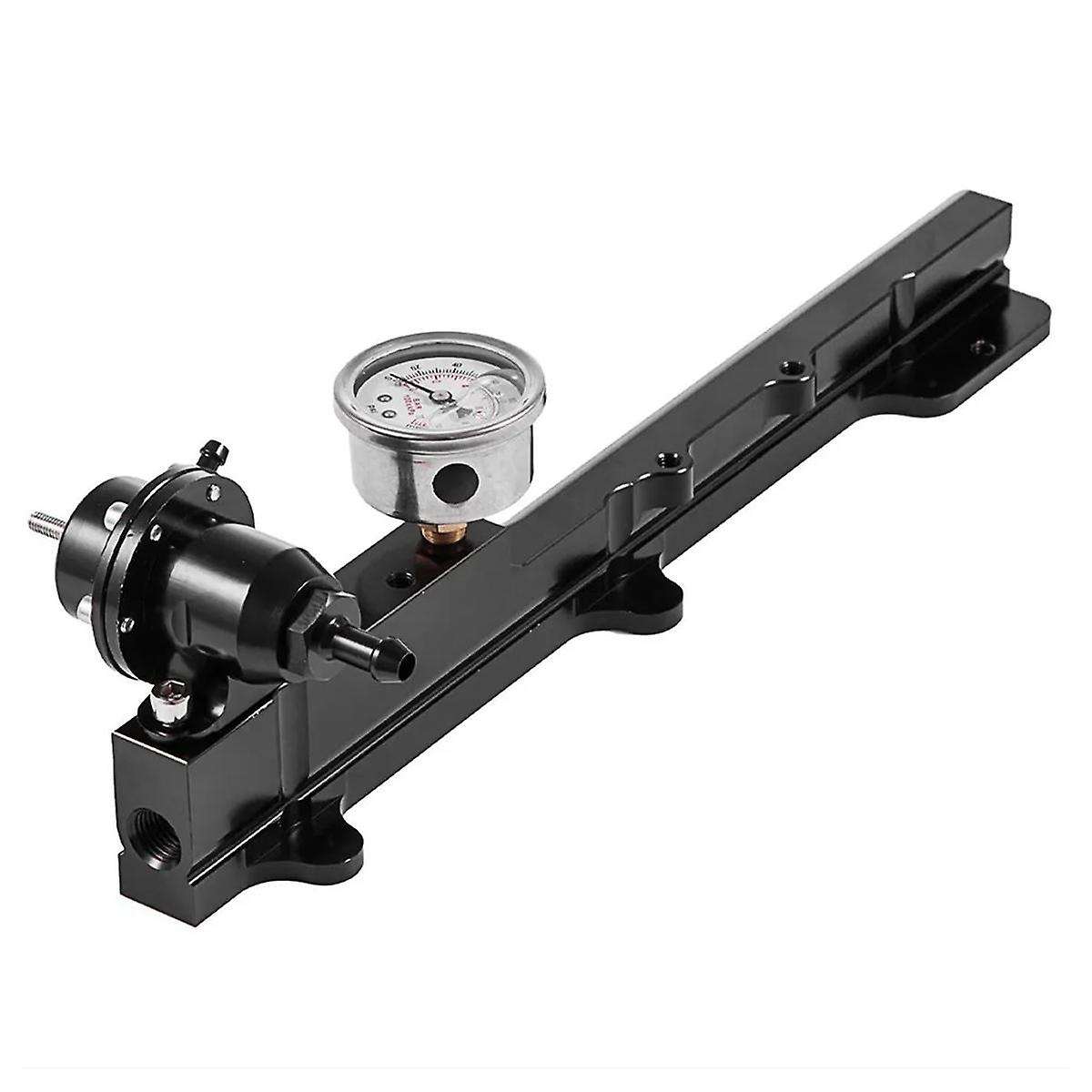 High Flow Fuel Rail W/ Regulator Gauge & AN6 Hose B16 B18 B20 Si B-Series