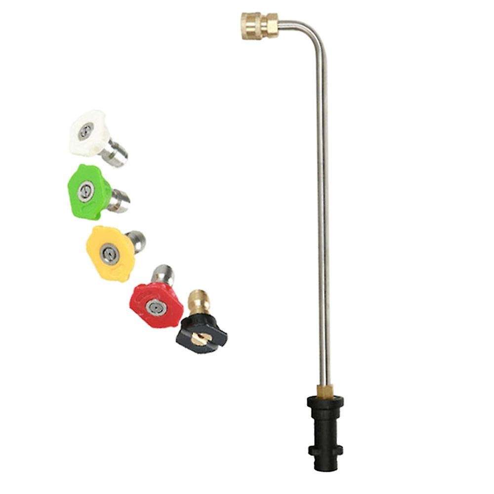 High Pressure Washer Spraygun Extension Rod 1/4Inch Quick Connect Adapter 90 Degree Cleaning Machine