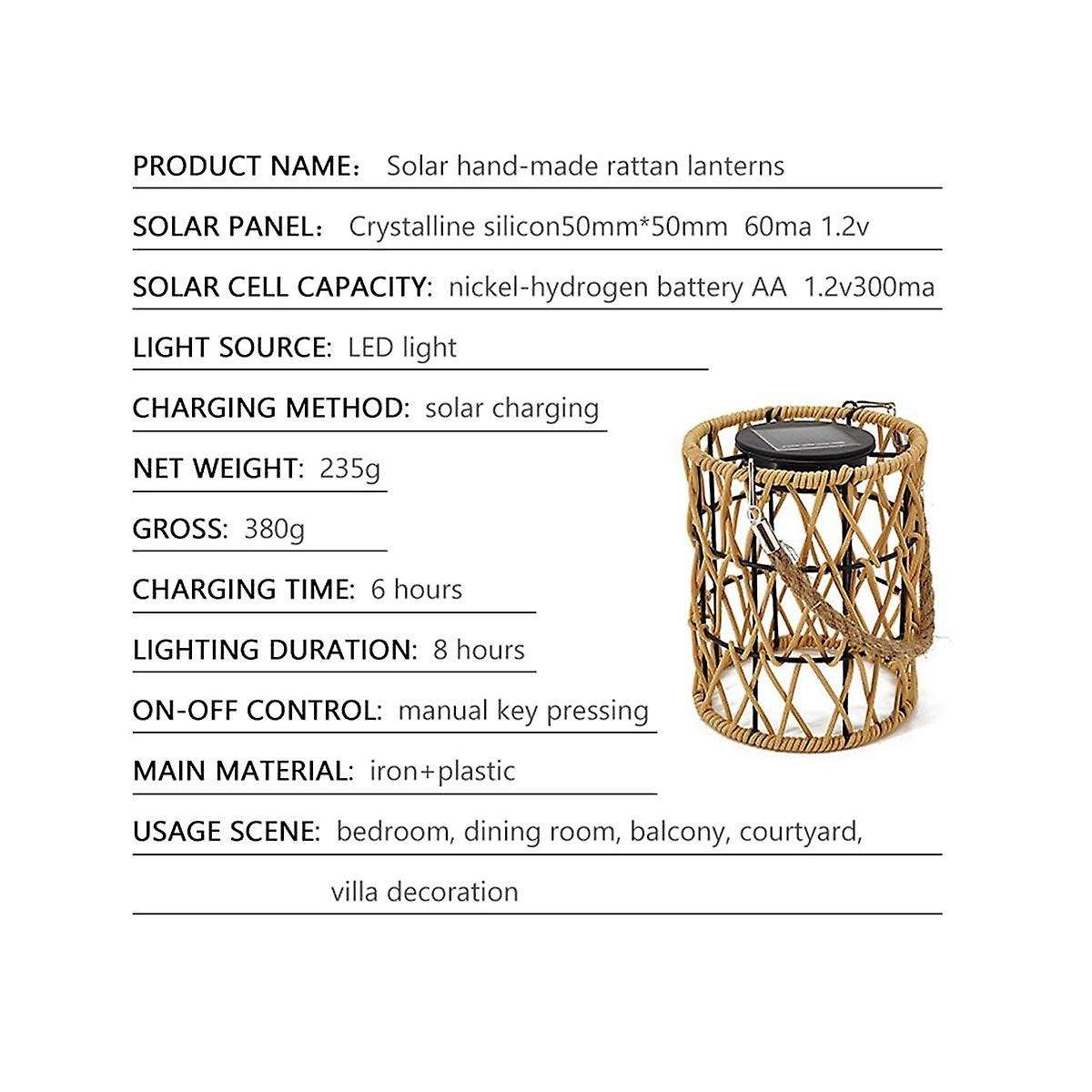 Hollow Out Solar Hanging Light Iron Rattan Woven Solar Light Garden Solar Hanging Lantern Yard Decor