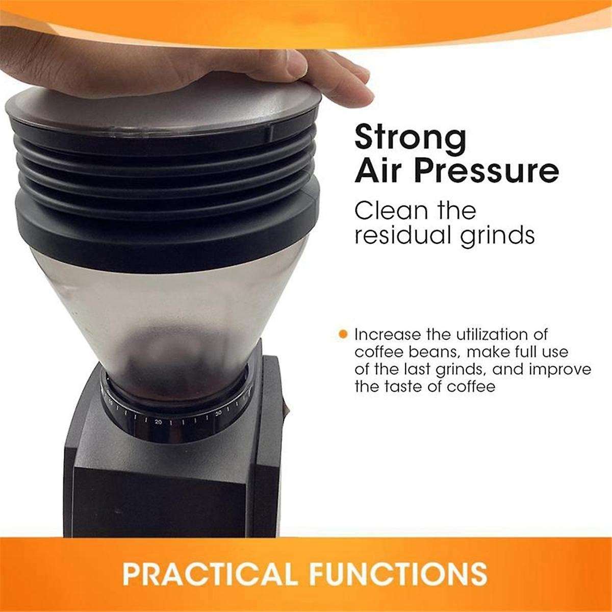 Hoppers Bellow Coffee Beans Grinder Single Dose Hoppers for ,Reusable Silicone Bellows,Coffee Grinde