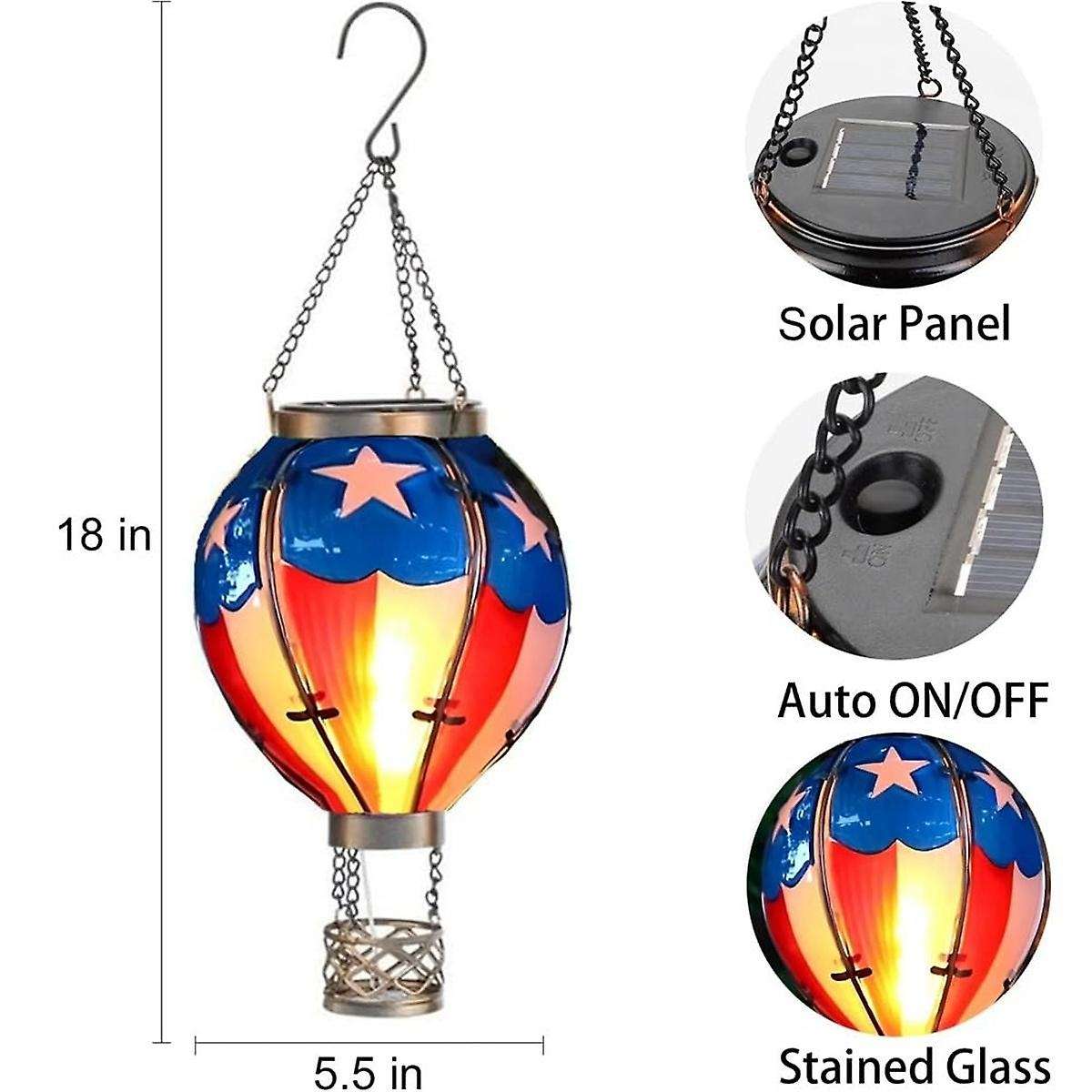 Hot Air Balloon Solar Lantern Outdoor Solar Lanterns Waterproof for Garden Patio Porch Tree Yard Dec