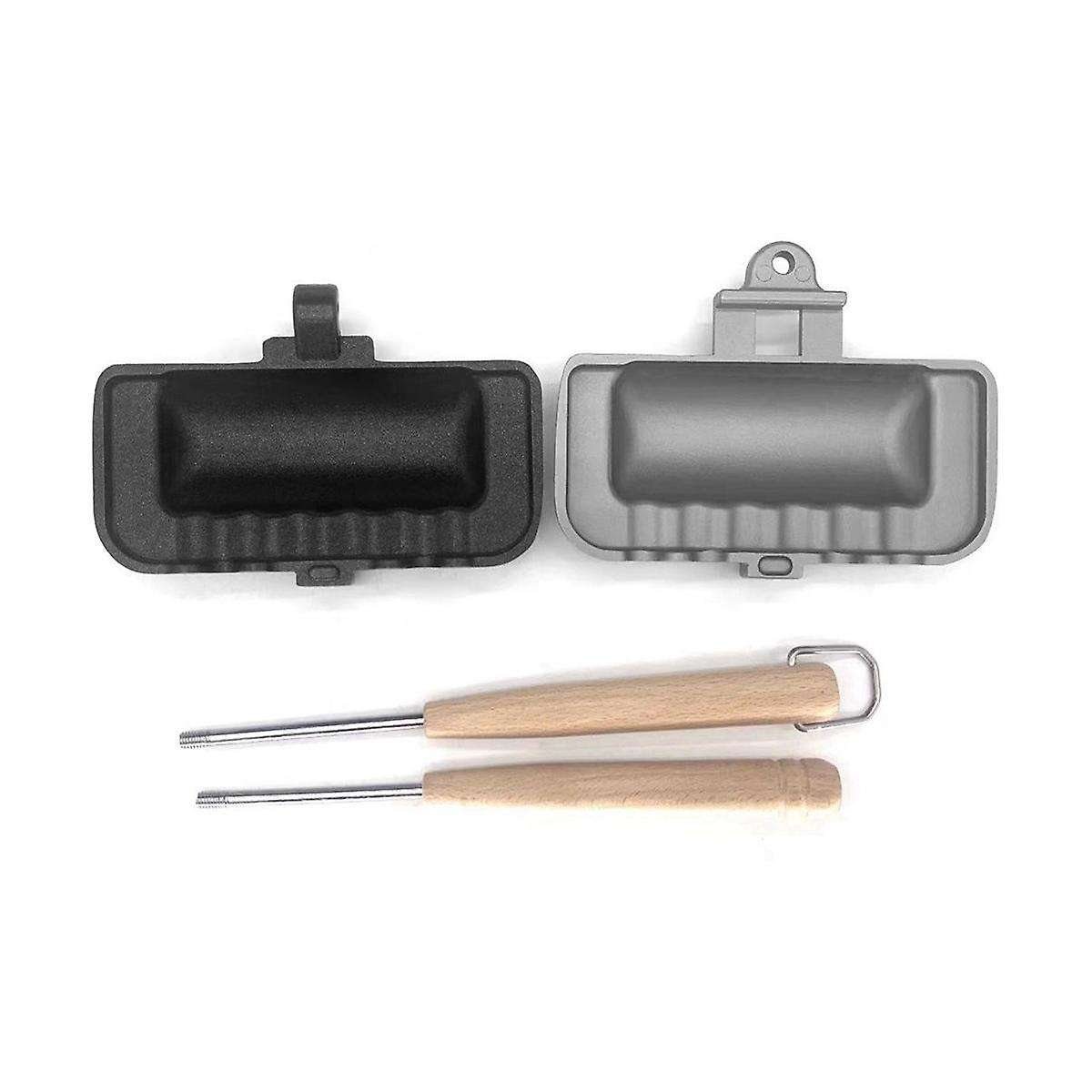 Hot Dog Toaster , Double-sided Sandwich Baking Pan, Cheese Maker Sandwich Maker Flip Pan,camping Fr