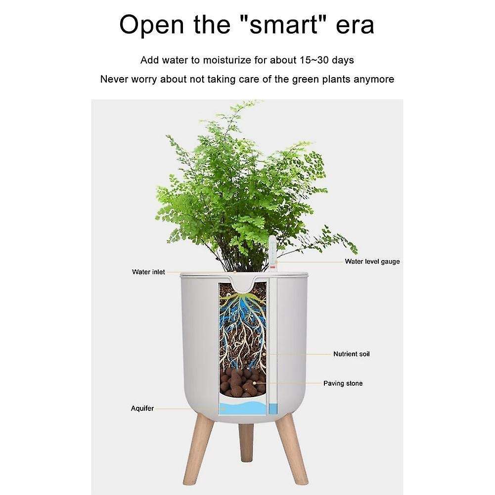 Household Indoor Automatic Self-Watering Flower Pot Large Floor-Standing Potted Storage Basin with W