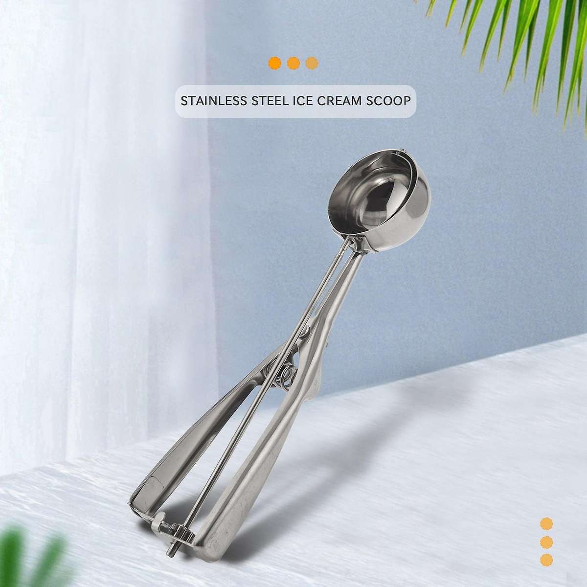 Ice Cream Scoop Biscuit Scoop Set, Stainless Steel Ice Cream Scoop with Trigger Release, Biscuit Sc