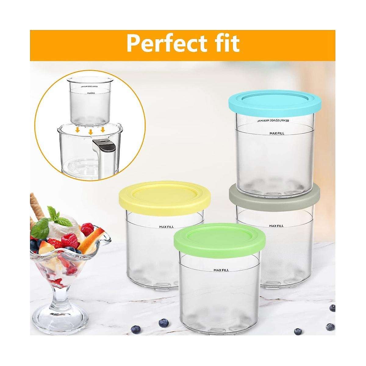Ice Cream Pints Cup for Ninja for Nc299amz Nc300 Series Reusable Can Store Ice Cream Gelato Contain