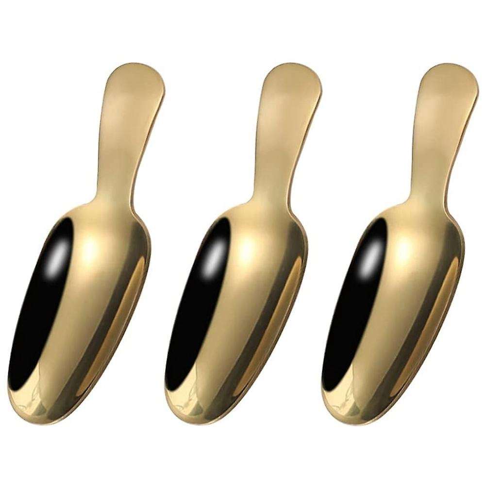 Ice Cream Scoop, Stainless Steel Short Handle Dessert Spoon,Teaspoon, Large Ice Cream Scoop 3 Pieces
