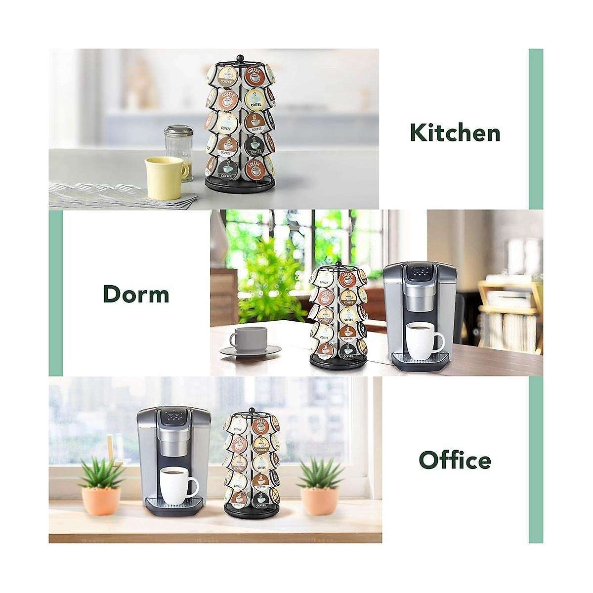 K Cup Holder - Compatible with for K-cups, Coffee Pod 35 K Cup Holder, Spins 360-degrees