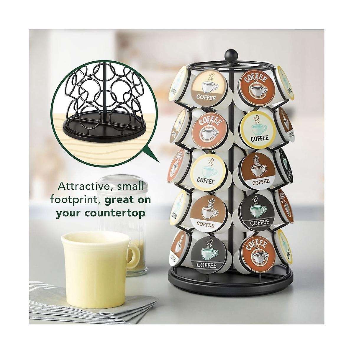 K Cup Holder - Compatible with for K-cups, Coffee Pod 35 K Cup Holder, Spins 360-degrees