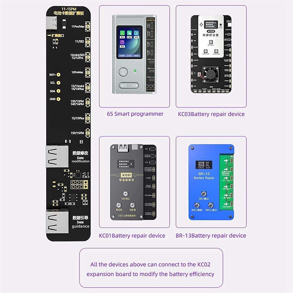 KC02 Battery Data Repair Expansion Board Modifying Battery Efficiency for 12 13 14 15PM to I6S KC03