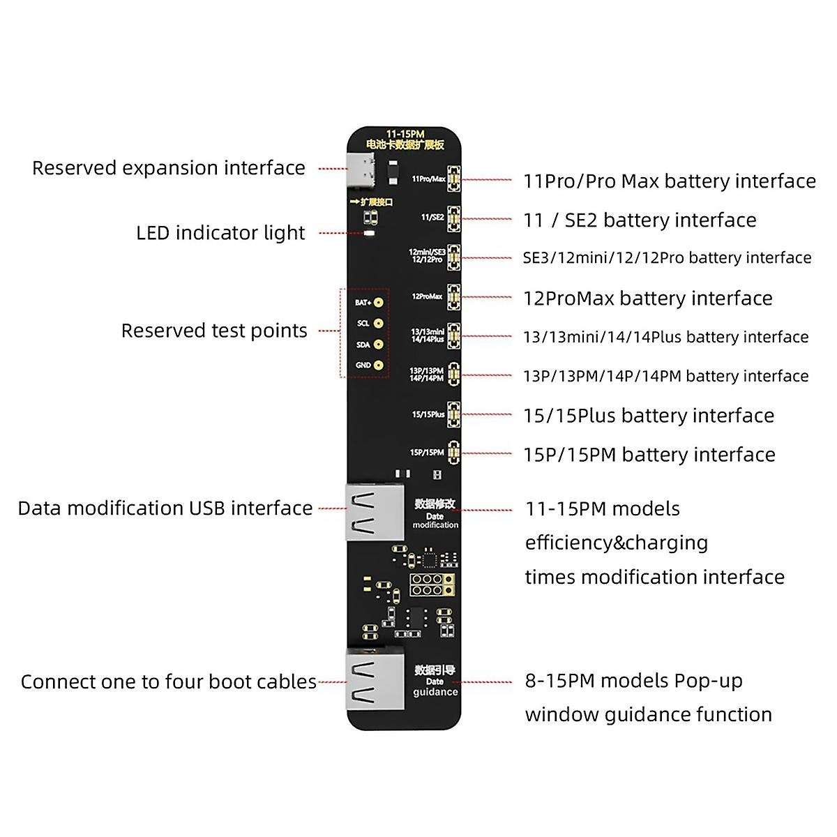 KC02 Battery Data Repair Expansion Board Modifying Battery Efficiency for 12 13 14 15PM to I6S KC03