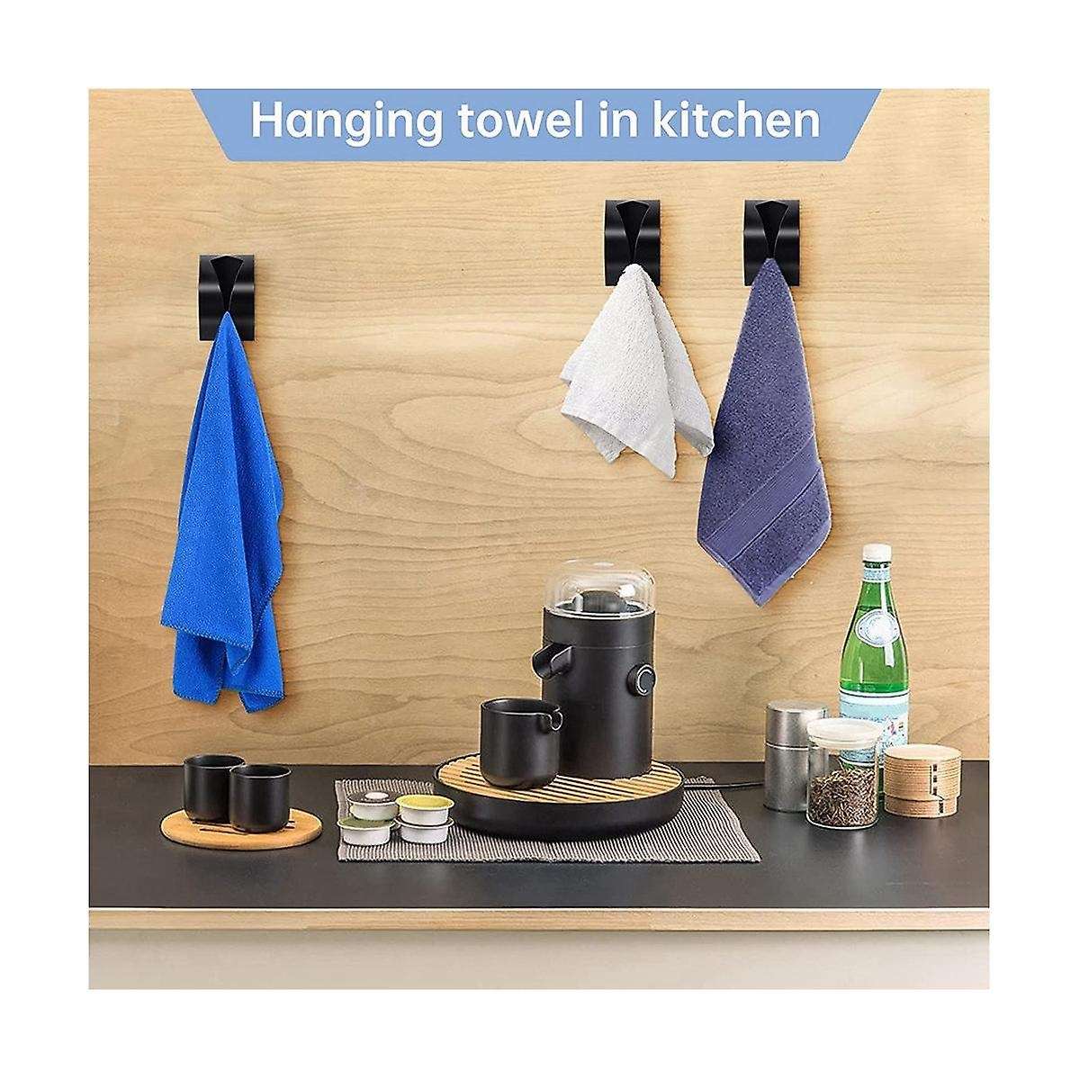 Kitchen Towel Rack, Stainless Steel Kitchen Dishcloth Hook, Non-drilled Hand Towel Hanger Towel Rac