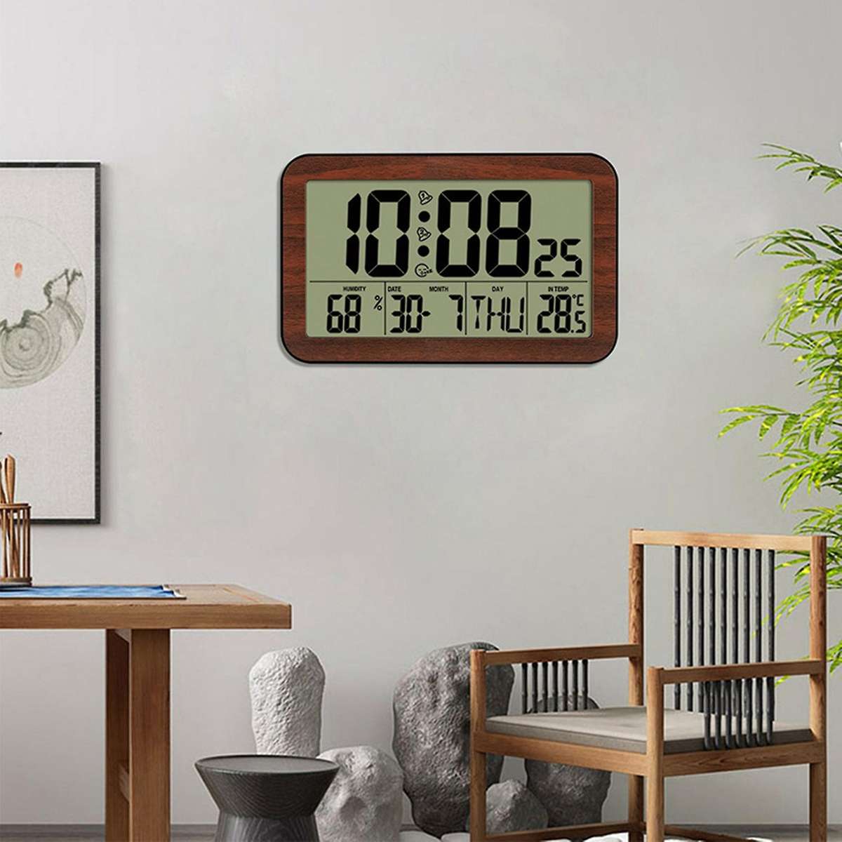 Large Screen Digital Wall Clock Home Electronic Wall Clock Student Electronic Alarm Clock Digital D
