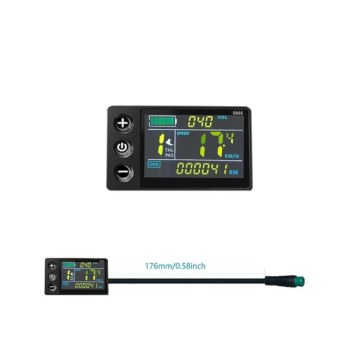 Lcd-s866 Electric Bicycle Color Lcd Display Instrument 24v 36v 48v Electric Bicycle Modification, W