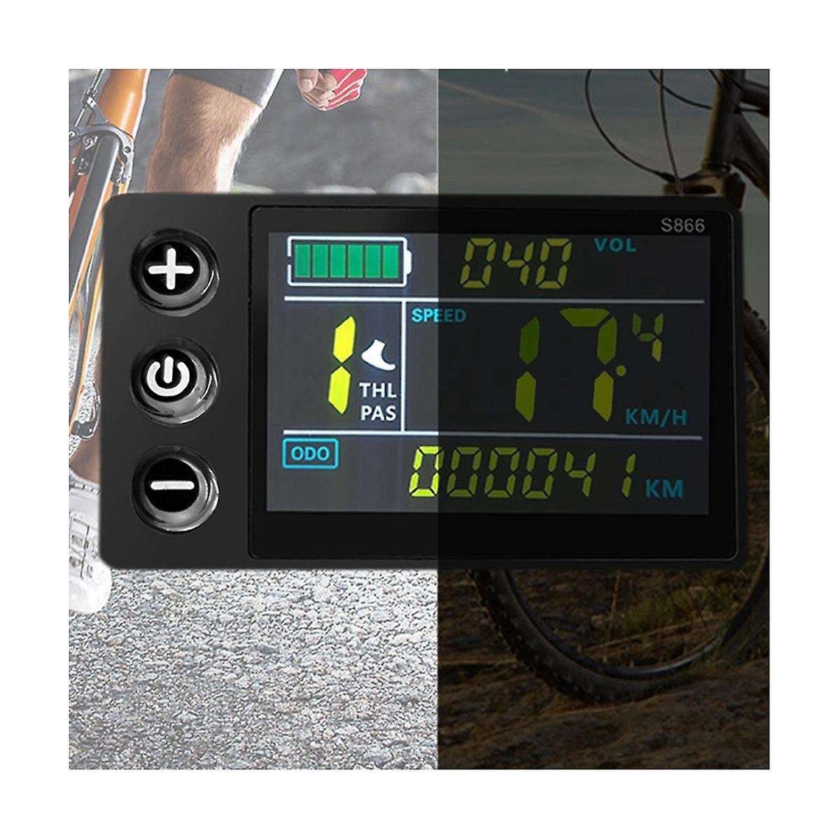Lcd-s866 Electric Bicycle Color Lcd Display Instrument 24v 36v 48v Electric Bicycle Modification, W