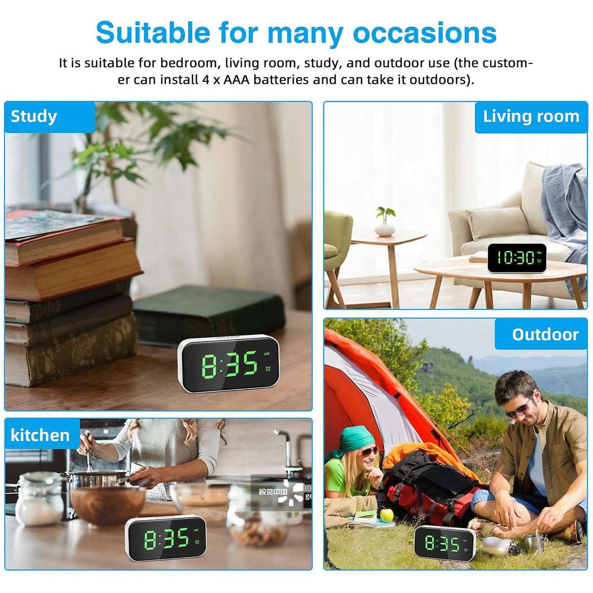 Led Alarm Clock Digital Desk Clock Electronic Clock Usb Chargers Snooze Function Clock Home Decor (