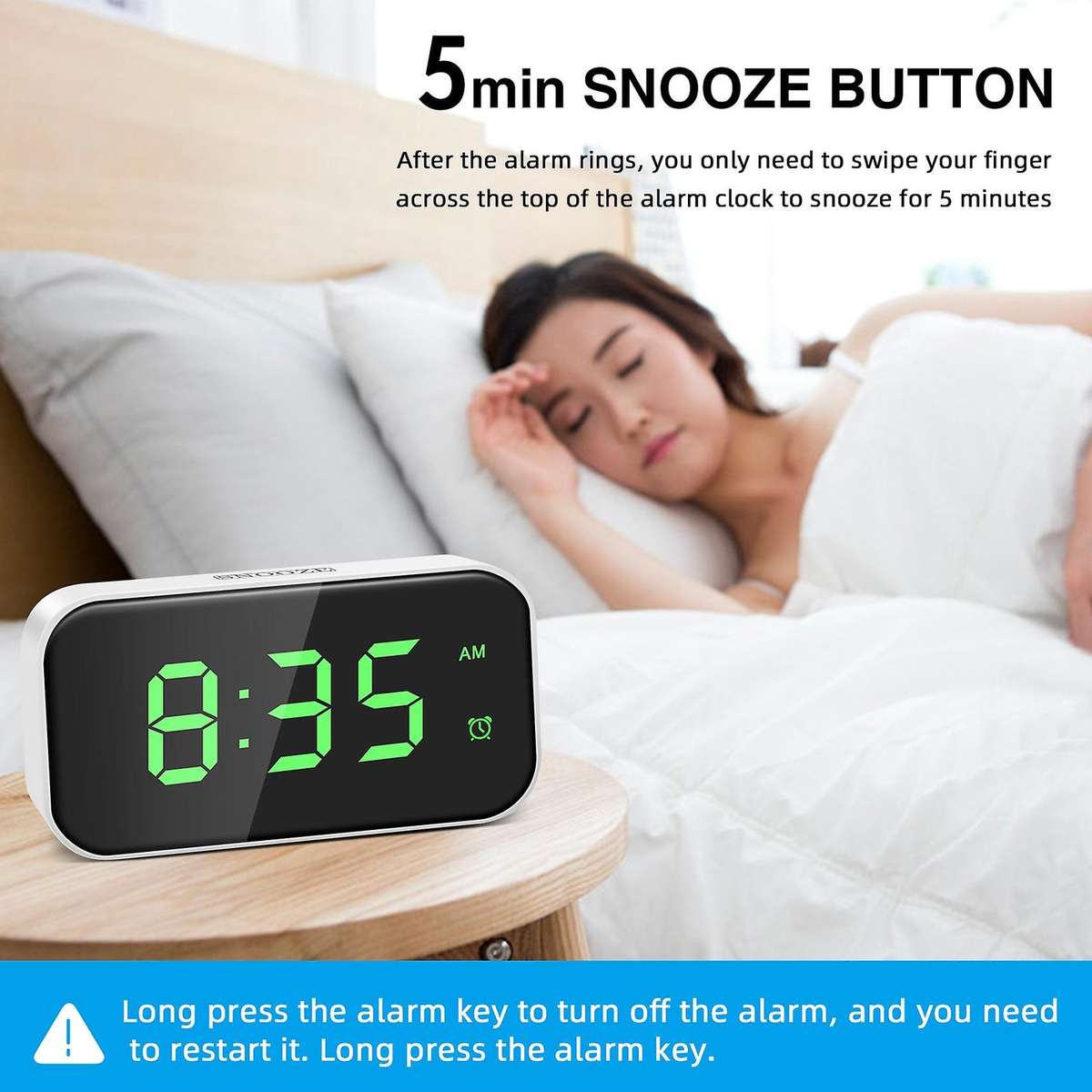 Led Alarm Clock Digital Desk Clock Electronic Clock Usb Chargers Snooze Function Clock Home Decor (