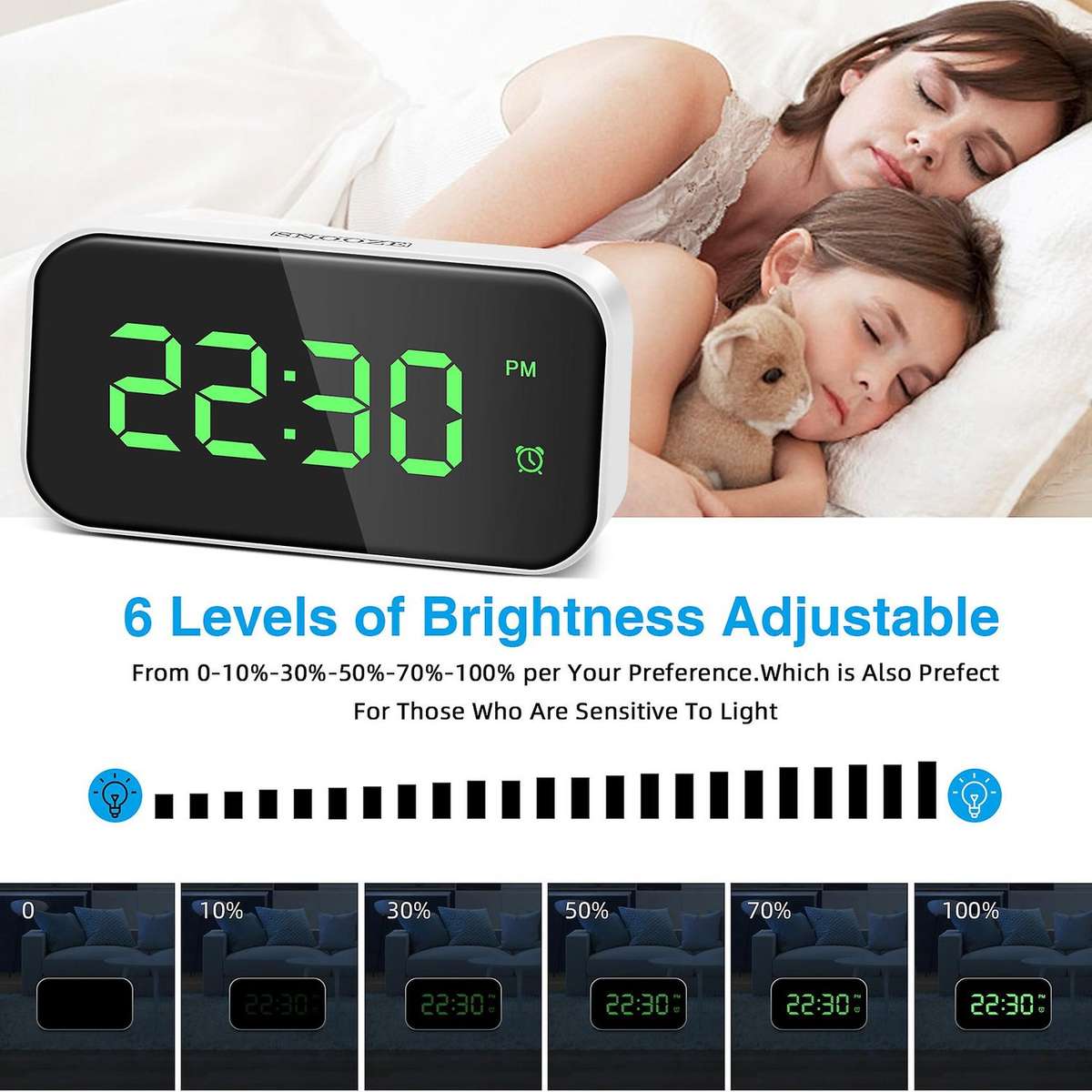 Led Alarm Clock Digital Desk Clock Electronic Clock Usb Chargers Snooze Function Clock Home Decor (