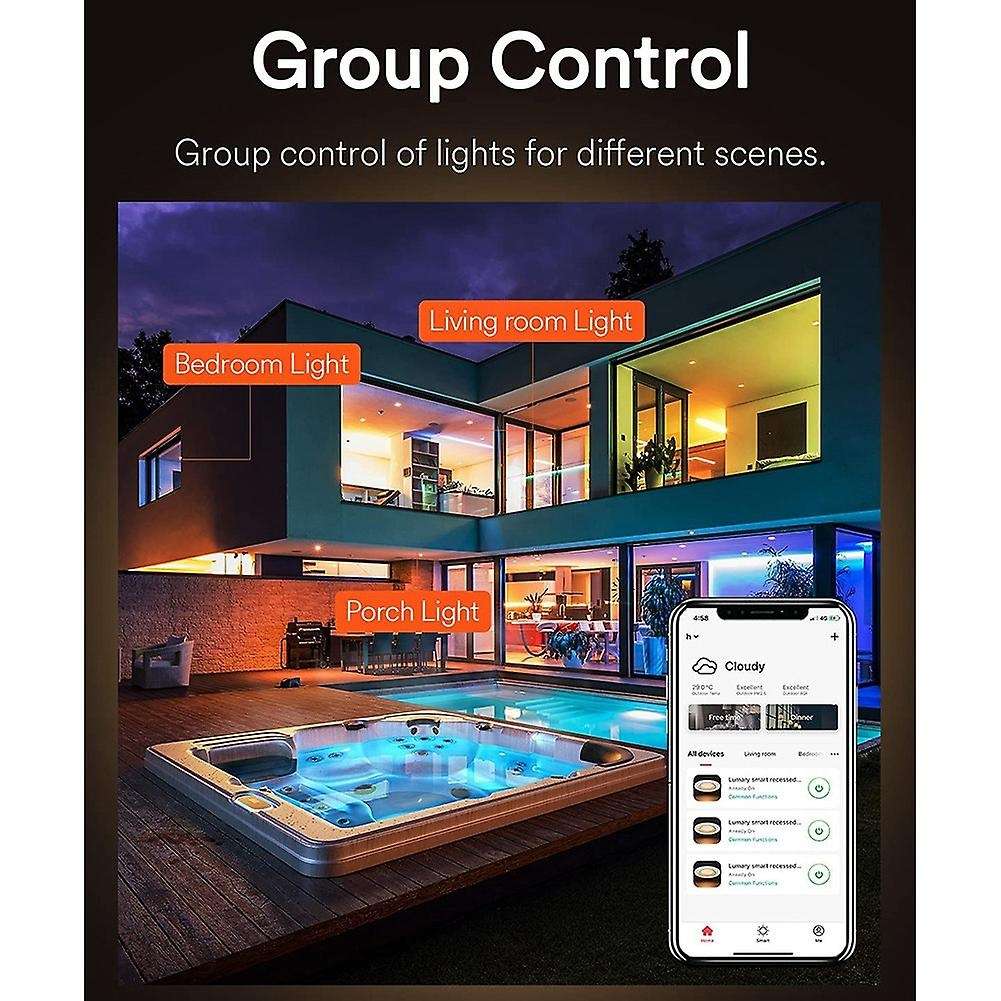 LED Downlight WiFi TUYA Smart Life Dimming Spot Bluetooth Lamp 13W RGB Change Warm Cool Light Downli