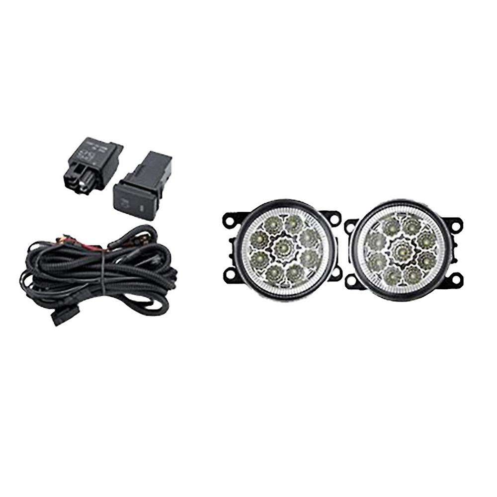 LED Fog Light Headlight Chrome Fog Lamp Cover Grill Bezel Switch Foglights Assembly for Edge 2015-20