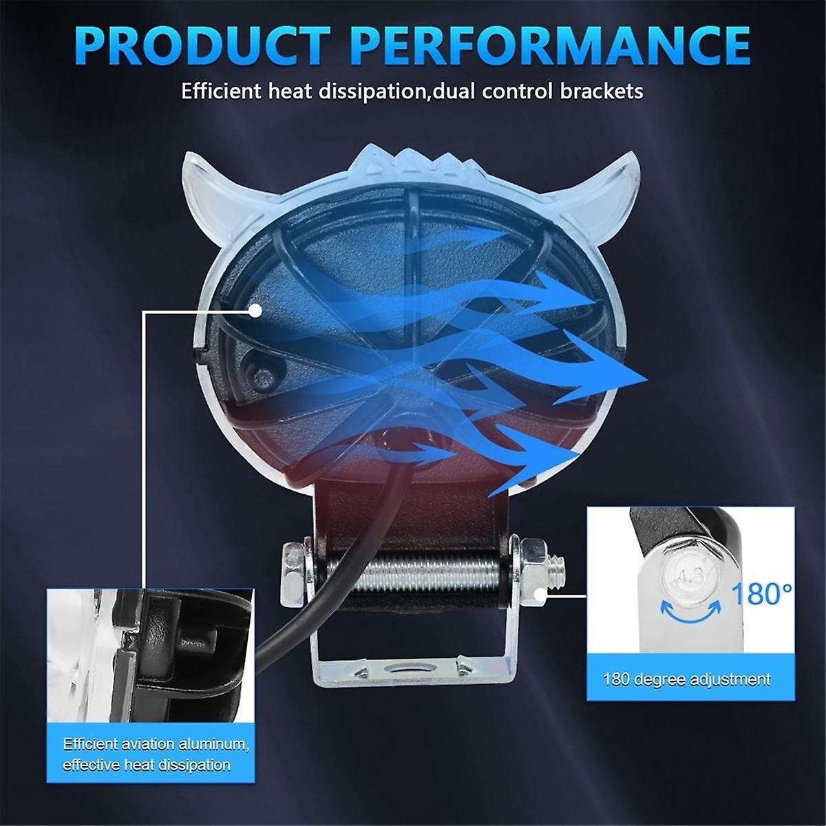 Led Lens Spotlight Color Light Auxiliary Fog Lamp Double Lenses Spotlights for Motorcycle Truck Car