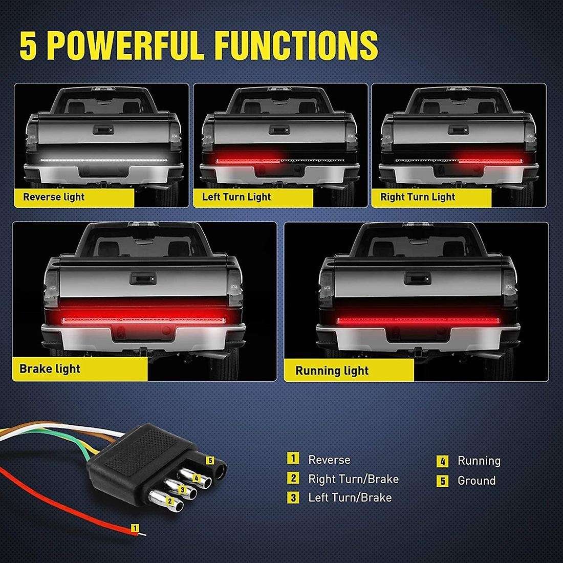 LED Light Bar 48 Inch Tail Light Bar for Pickup Trailer SUV RV Van Full Function Brake Reverse Turn