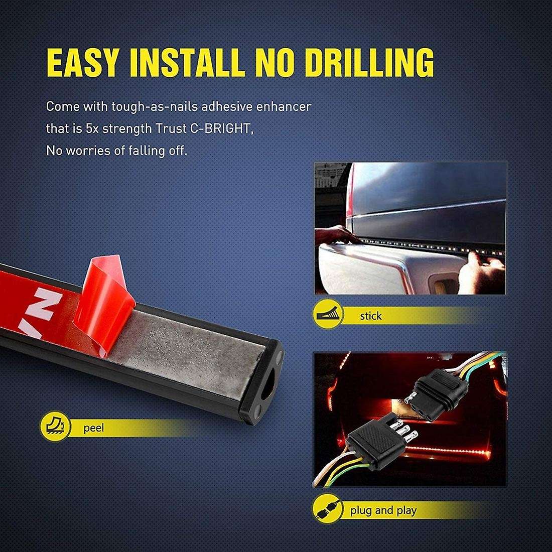 LED Light Bar 48 Inch Tail Light Bar for Pickup Trailer SUV RV Van Full Function Brake Reverse Turn