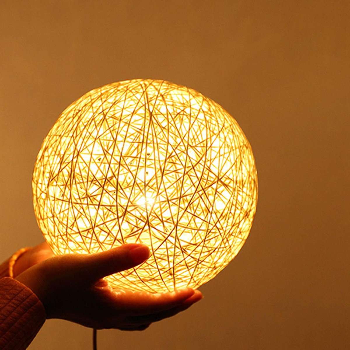 LED Rattan Ball Fix Dimmable 3D Light Night Lamp Moon Starlight Table Lamp Bedroom Lampu Tidur Lampu
