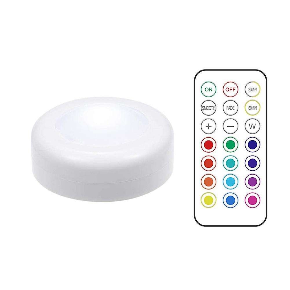 LED Puck Light Wireless Remote Control Dimmable Battery Operated Contact Sensor Night Lamp for Room