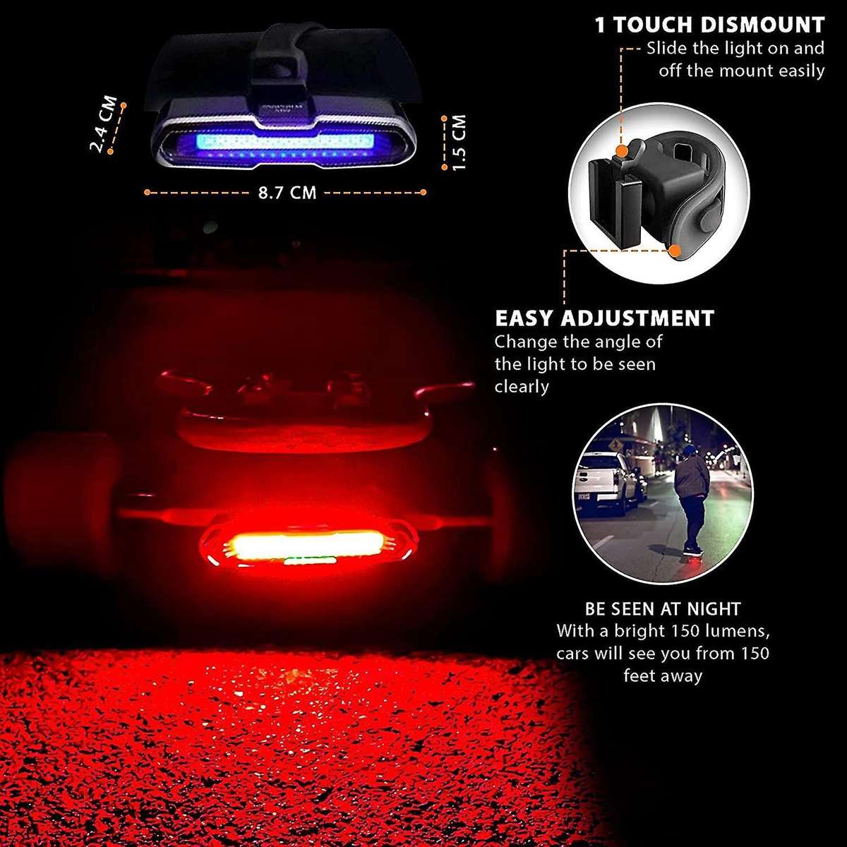 Led Skateboard Light Longboard Lights Skateboard Lights Fits On Any Longboards Bikes Headlights Or