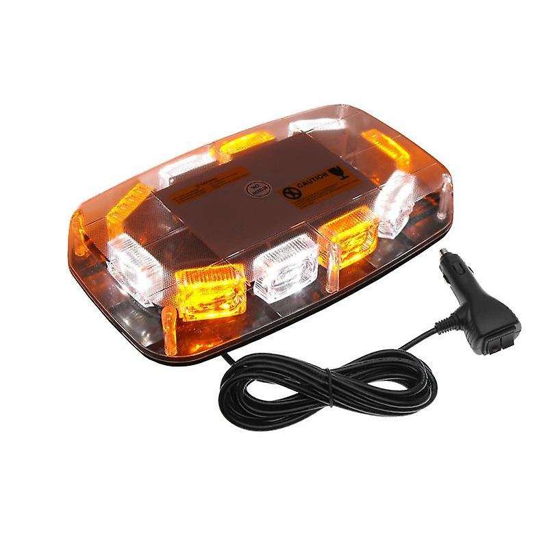 LED Strobe Light Bar Amber Lens Warning Hazard Flashing Lights Magnetic Mount for Emergency Construc