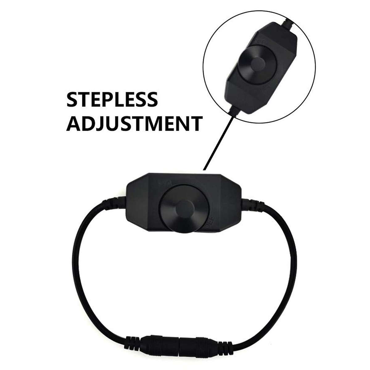 LED Strip Lights Dimmer Switch Stepless Compatible for LED Dimmable Lights, LED Rope Light 3528,5050