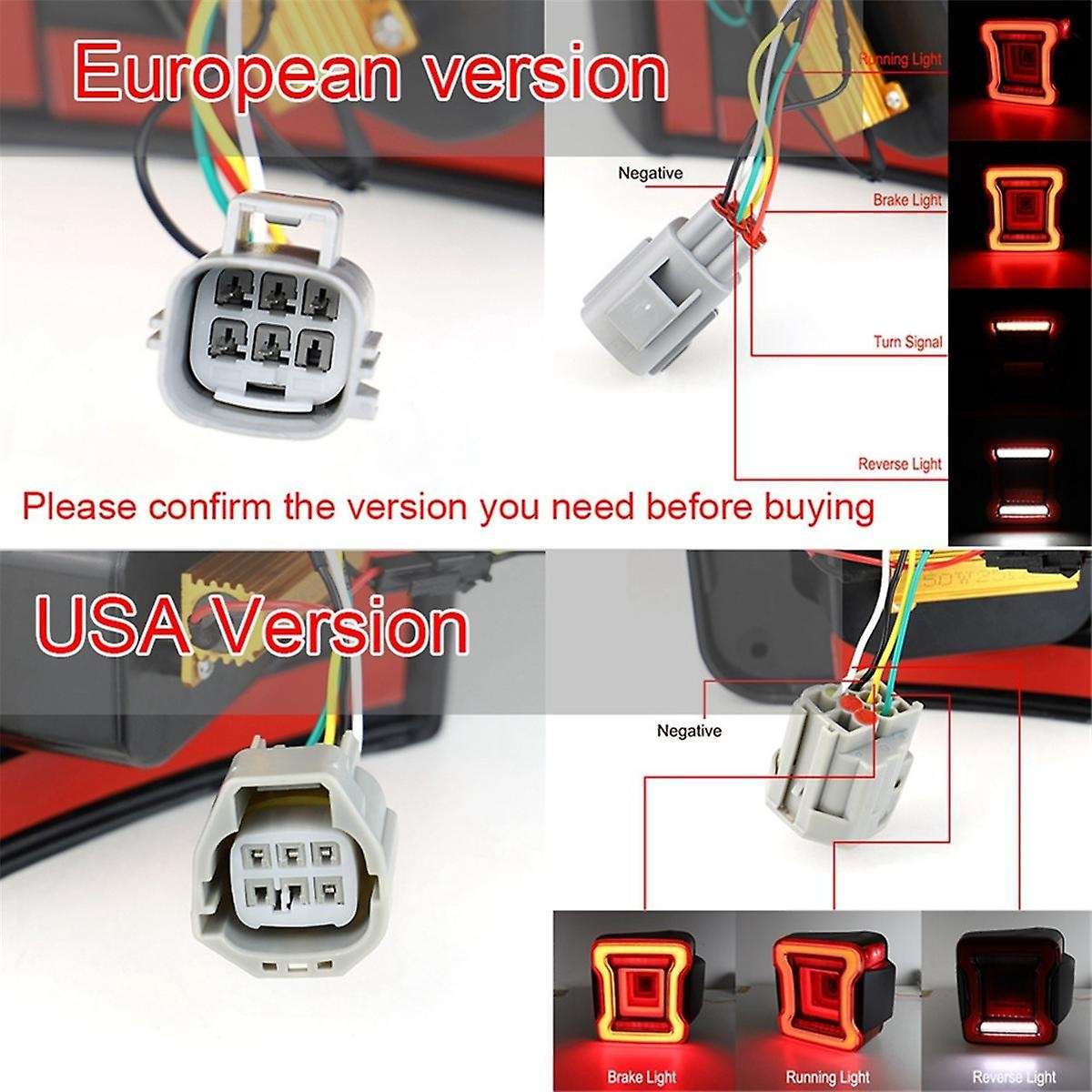 LED Tail Lights Replacement Car Tail Lights Assembly for JK 2007-2017 USA Version