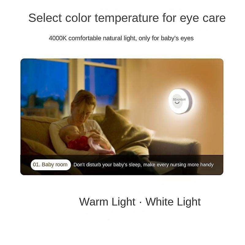 Led Touch Sensor Night Lights 3 Modes Magnetic Base Wall Light Usb Rechargeable Round Portable Dimm