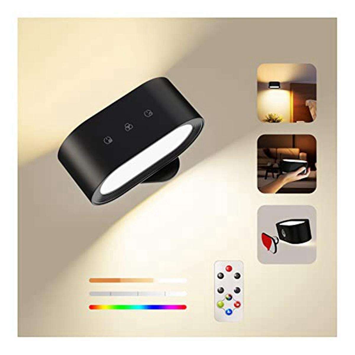 Led Wall Mounted Lights with Remote, Wall Sconces Lamp 3000mah Rechargeable Battery Operated White