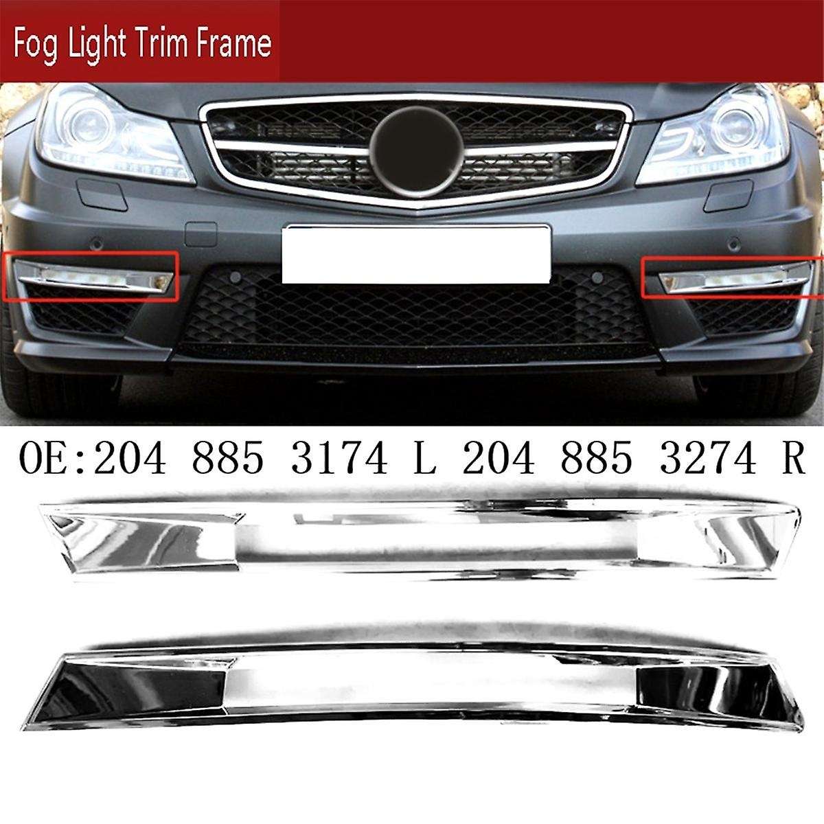 Left Front Bumper Fog Light Trim Frame Cap Chrome Running Light Cover for - C-Class W204 C63 2048853