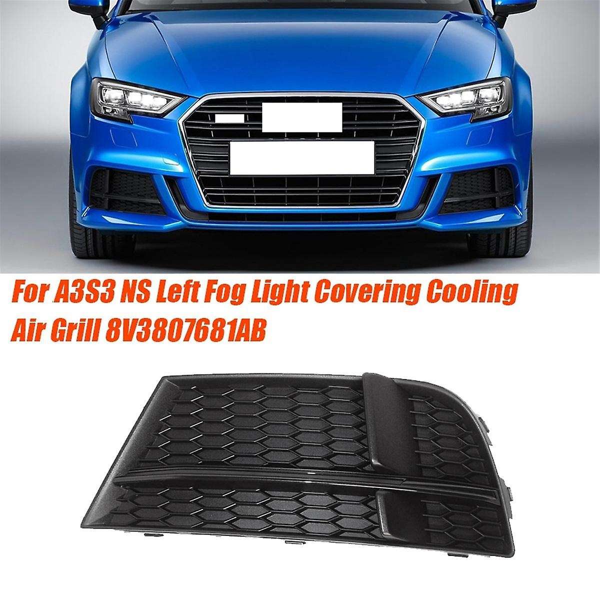 Left Front Bumper Lower Grille Cover Honeycomb Bezel 8v3807681ab for A3 S3 M 2017-2019 Fog Light Hon